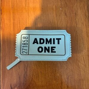 Kate Spade Admit One Ticket Coin Purse - Light Blue